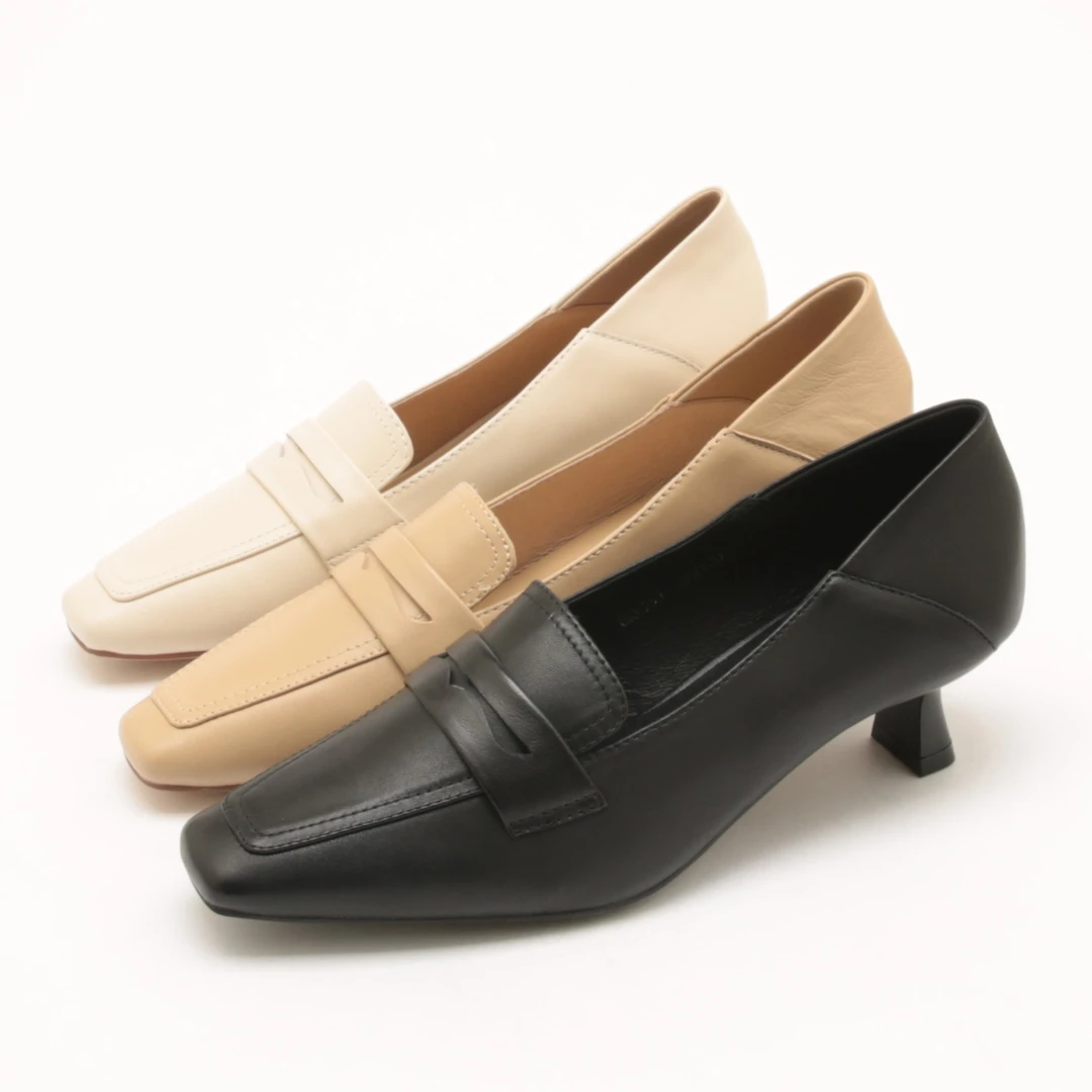 春秋季新款英伦风方头小皮鞋女职业工作鞋两穿懒人穆勒单鞋1662