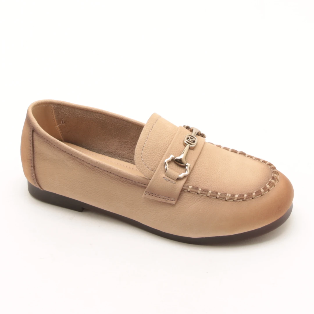 春秋新款时尚圆头平底复古休闲女款乐福鞋单鞋女鞋2163