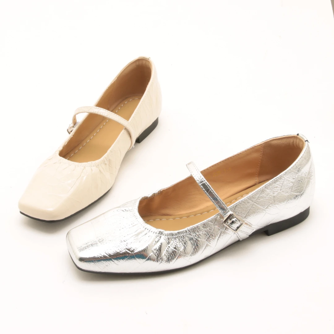 4112夏秋新款浅口方头高级感一字扣带低跟单鞋女舒适软底玛丽珍鞋