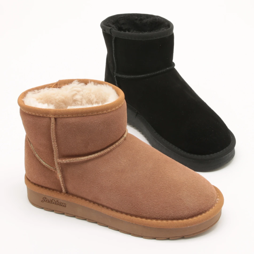 冬季新款厚底雪地靴女加绒加厚短靴保暖棉鞋百搭靴子1965