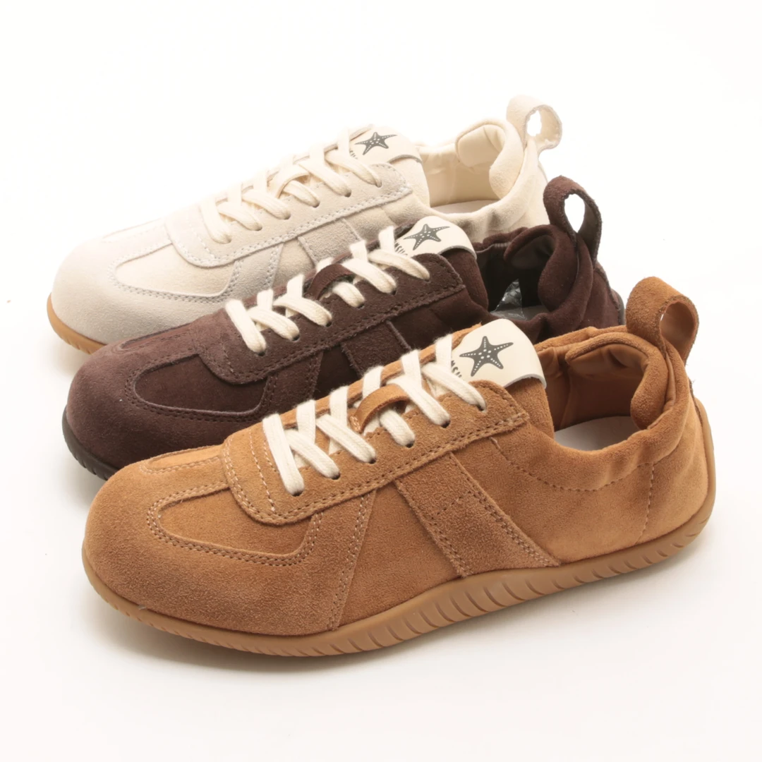 5144秋季新款系带时尚百搭磨砂德训鞋女圆头舒适软底休闲鞋