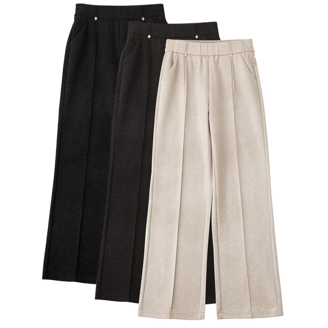 【国货优选】！早秋上新！高定版设计阔腿裤高腰针织时尚百搭9981