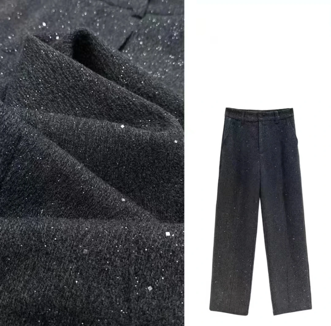 【年末清仓]璀璨星河！轻奢高定！满天星重工百搭休闲直筒裤秋冬8811