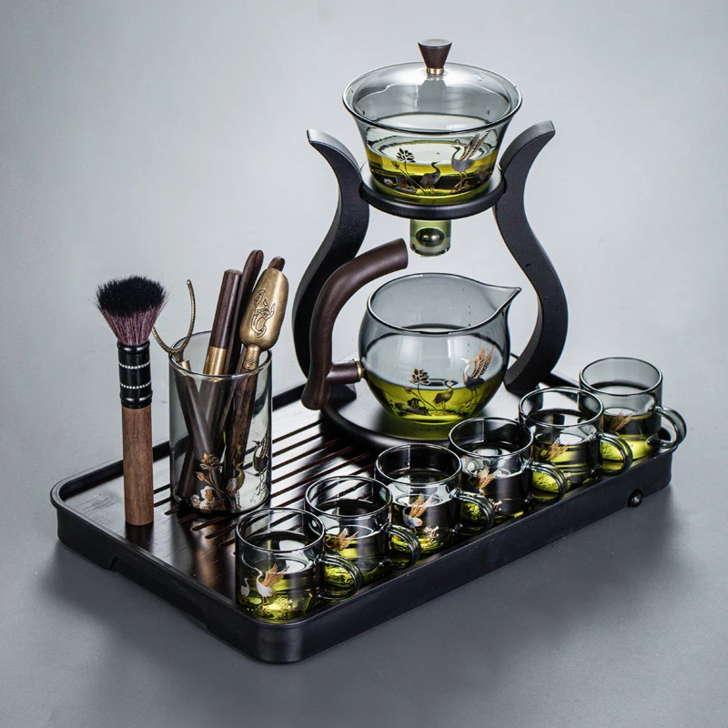 玻璃自动茶具套装家用功夫茶杯高档泡茶器办公室喝茶整套懒人茶壶