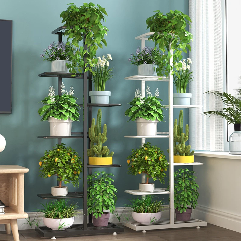 花架子铁艺多层室内客厅阳台置物架绿萝花盆架落地式家用地面专用