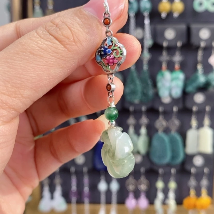 【闪购商品】翡翠耳饰未镶嵌凌*依X26