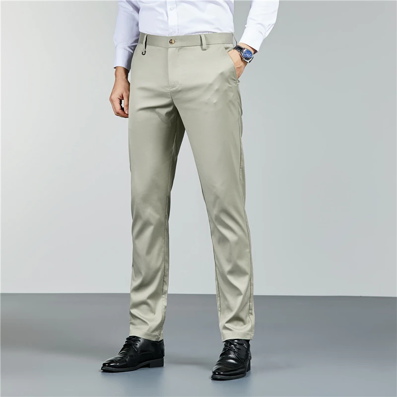 （201-400）男士秋季断码轻奢百搭时尚直筒宽松商务休闲裤