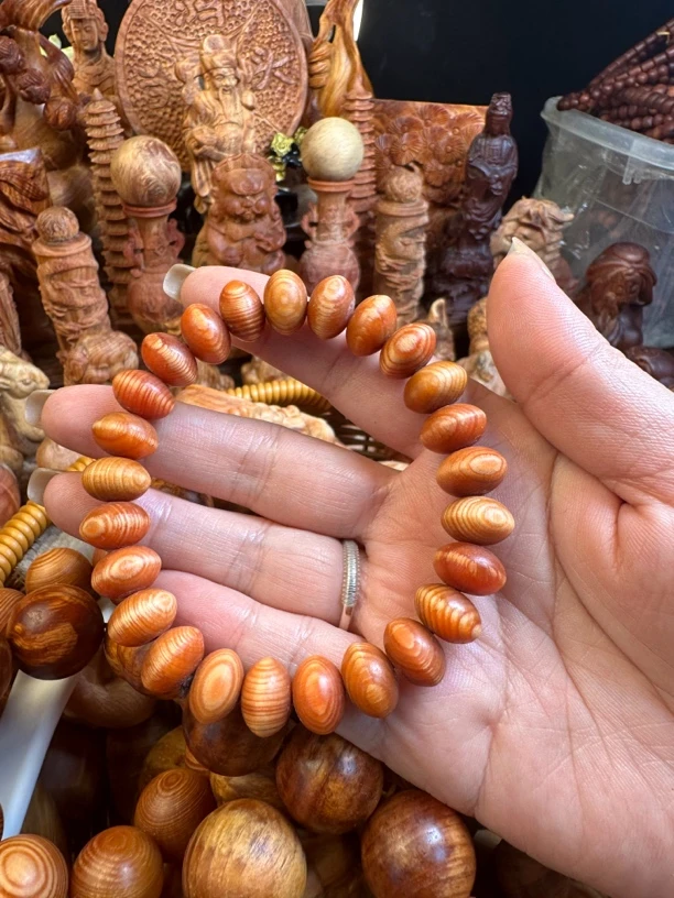 东北琥珀木算盘珠手串