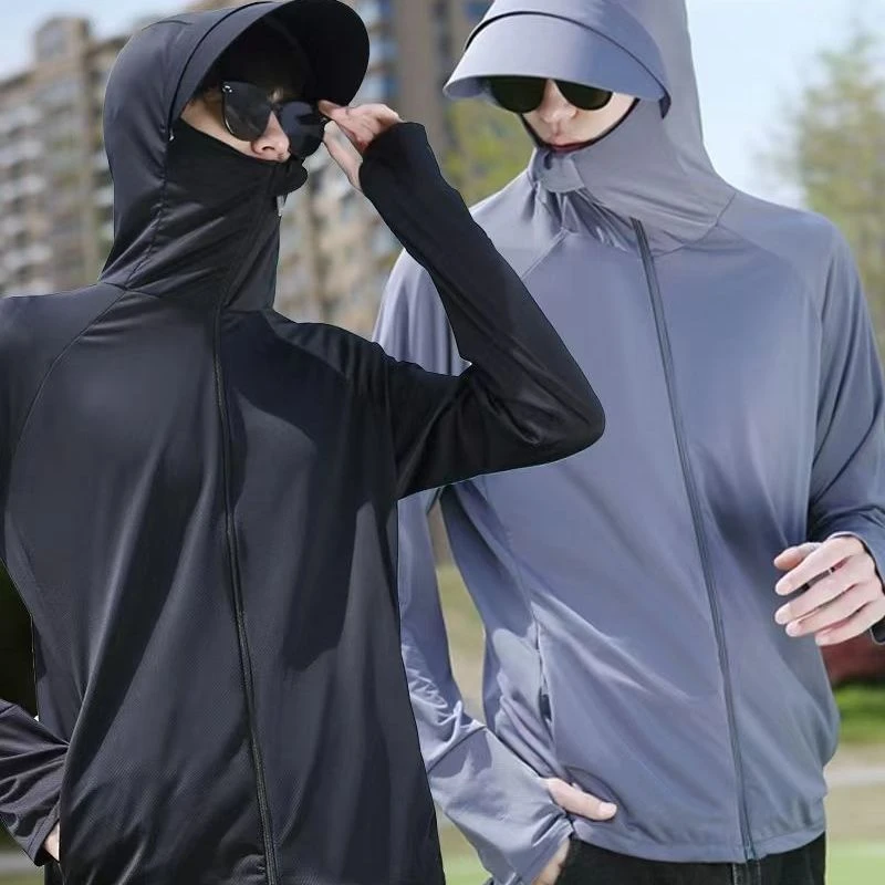 【户外专享】男士钓鱼防晒衣户外运动防紫外线皮肤衣遮阳网眼防晒服