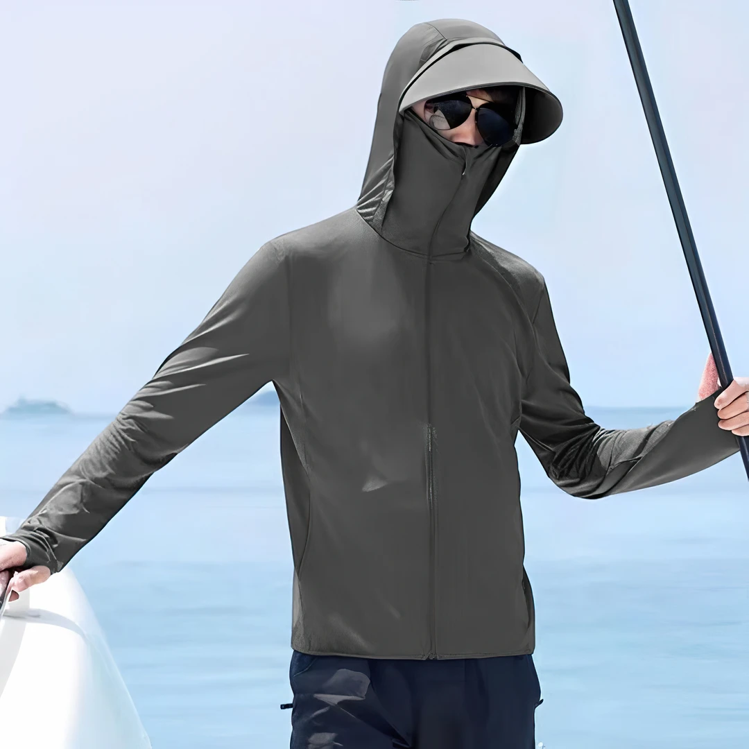 防晒衣男夏季薄款透气钓鱼防晒服户外防紫外线轻薄透气骑行服风衣