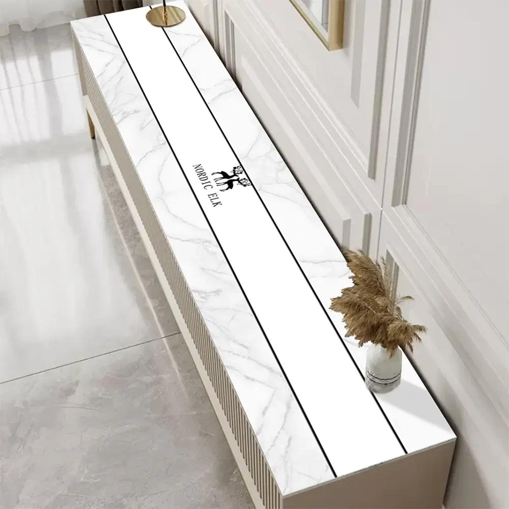 轻奢PVC防水防油电视柜垫免洗防烫鞋柜垫大气家用桌布茶几垫防滑