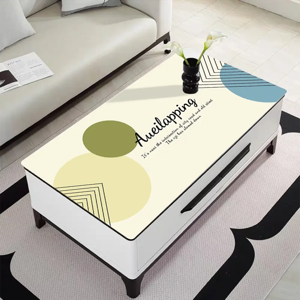 PVC客厅防水茶几桌布防油防烫免洗餐桌垫轻奢隔热家用茶几垫剪裁