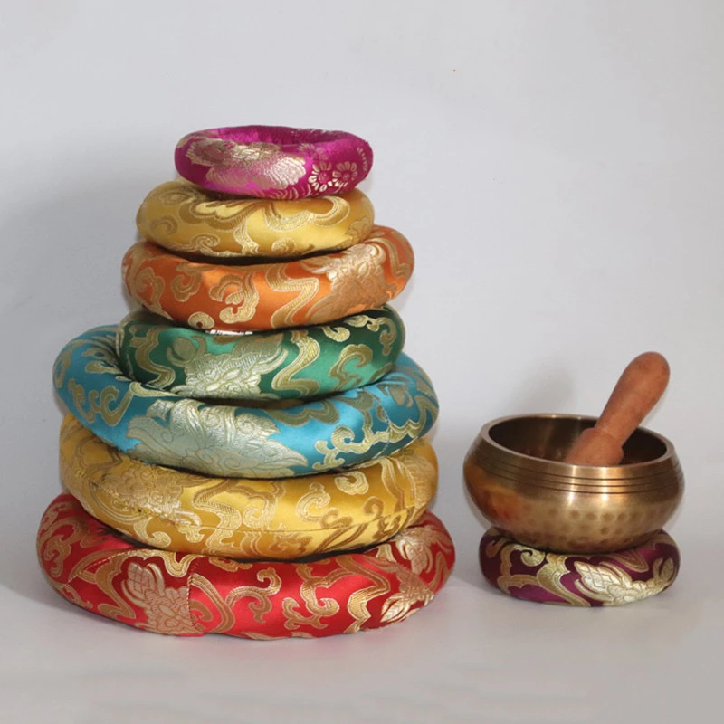 尼泊尔手工缝制 颂钵 磬 圈垫子 颜色随缘发