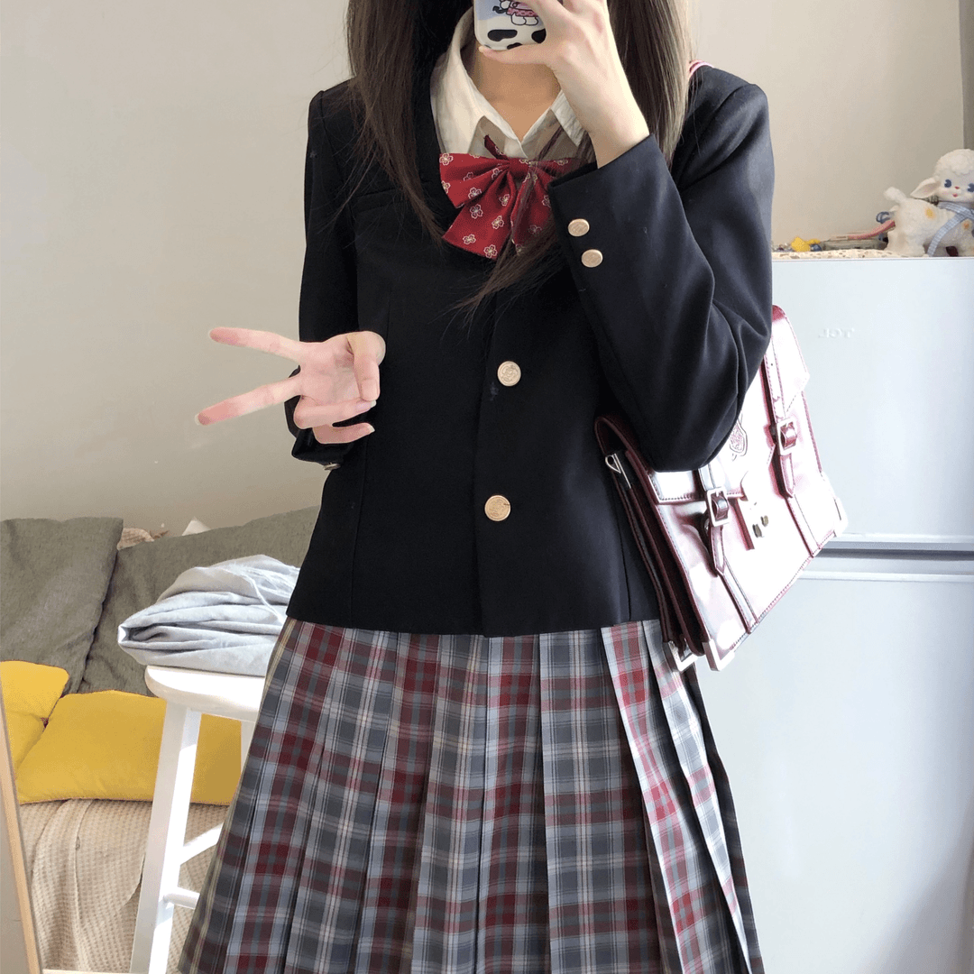 贩卖元气原创秋冬日系纯色学院风长袖JK西服上衣