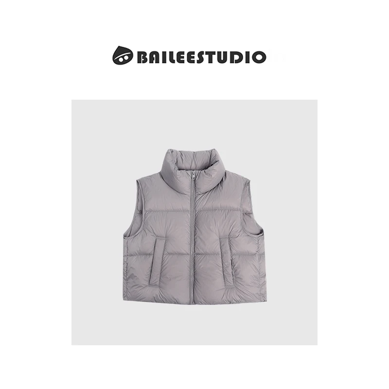 【柏栗良品】~秋季上新 霍尔多巴吉90白鹅绒羽绒马夹时尚简约6205