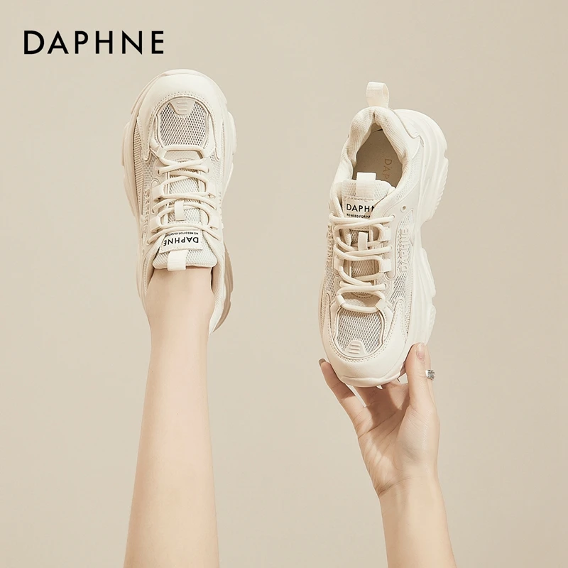 达芙妮厚底老爹鞋女2025新款夏季时尚百搭显脚小运动休闲透气女鞋