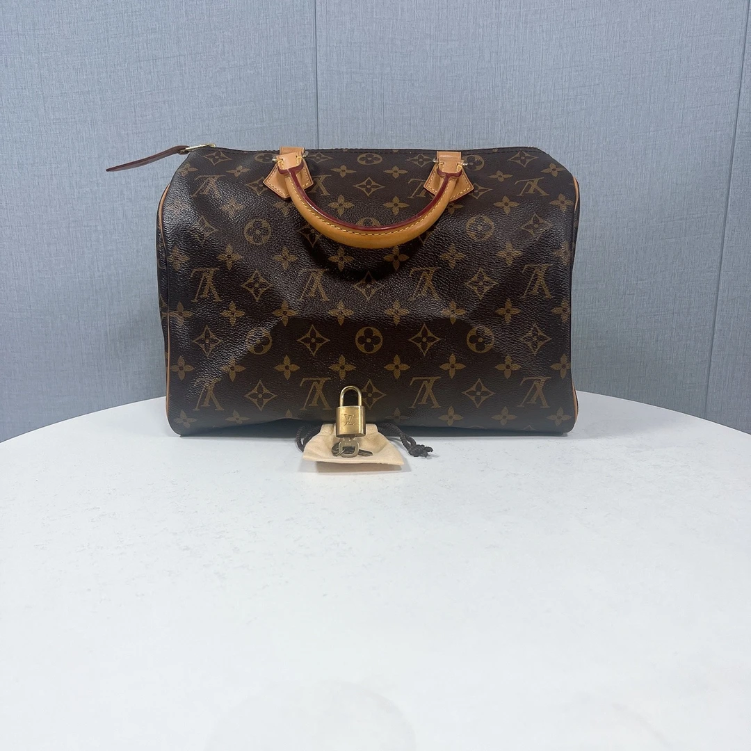 95新 LOUIS VUITTON PARIS  lv speedy30 尺寸30 x 18波士顿肩包