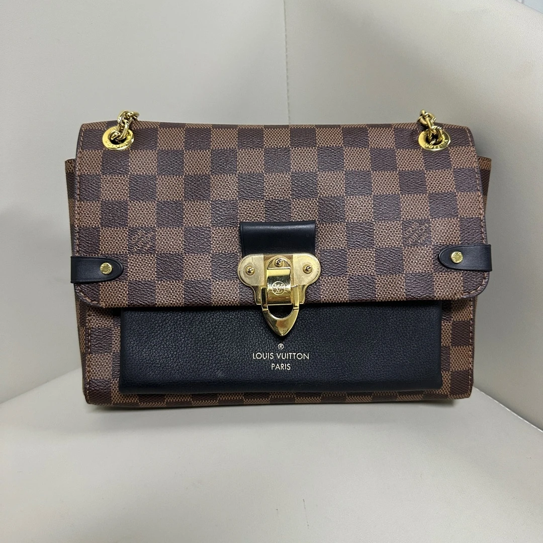 95新 LOUIS VUITTON PARIS 棋盘格链条包黑色小号芯片款