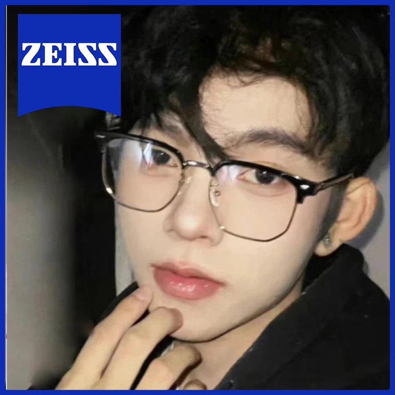 祖师爷同款斯文眉线半框眼镜男近视专业配有度数眼睛镜架男学生