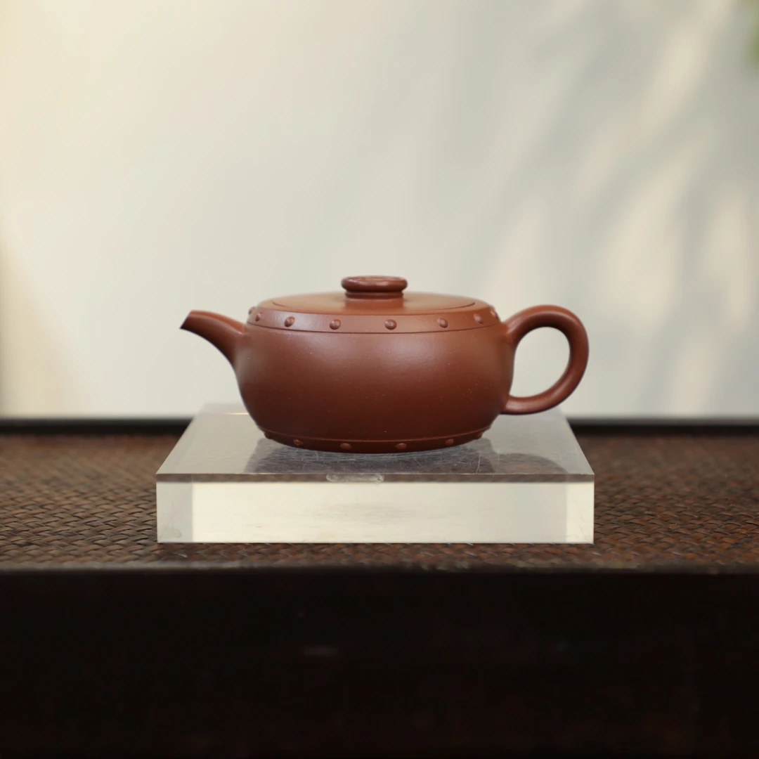 【太极鼓】黄龙山小红泥·150cc·沈希慧全手工制作紫砂壶