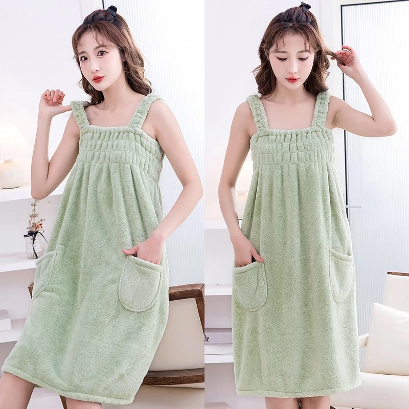 【如之纺】可穿浴巾女家用裹巾柔软吸水加厚成人学生洗澡浴袍式浴裙