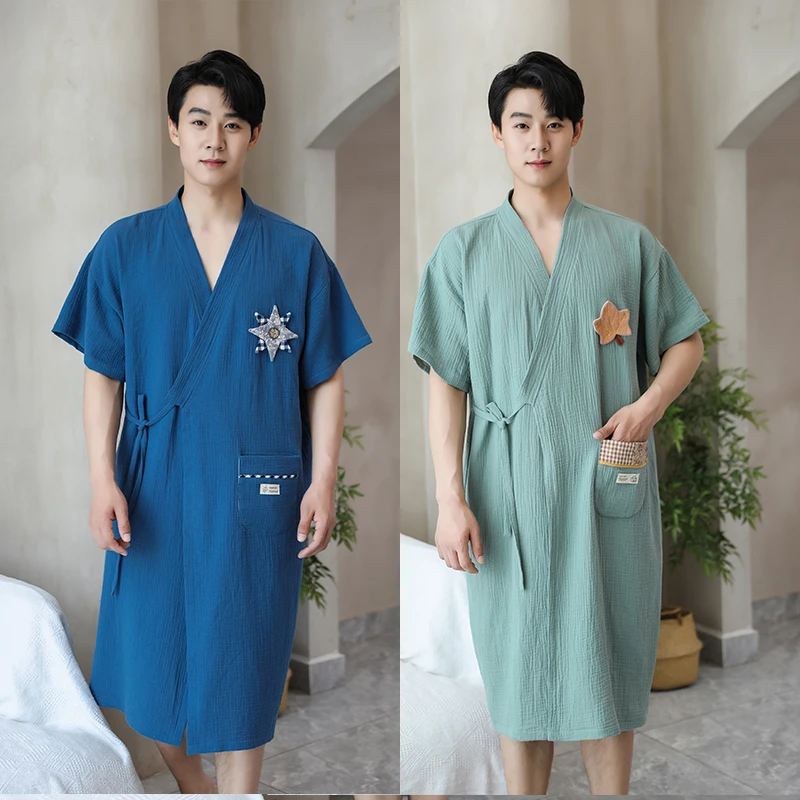 【如之纺】男士浴巾纯棉吸水速干家用洗澡专用可穿式长款浴袍裹巾