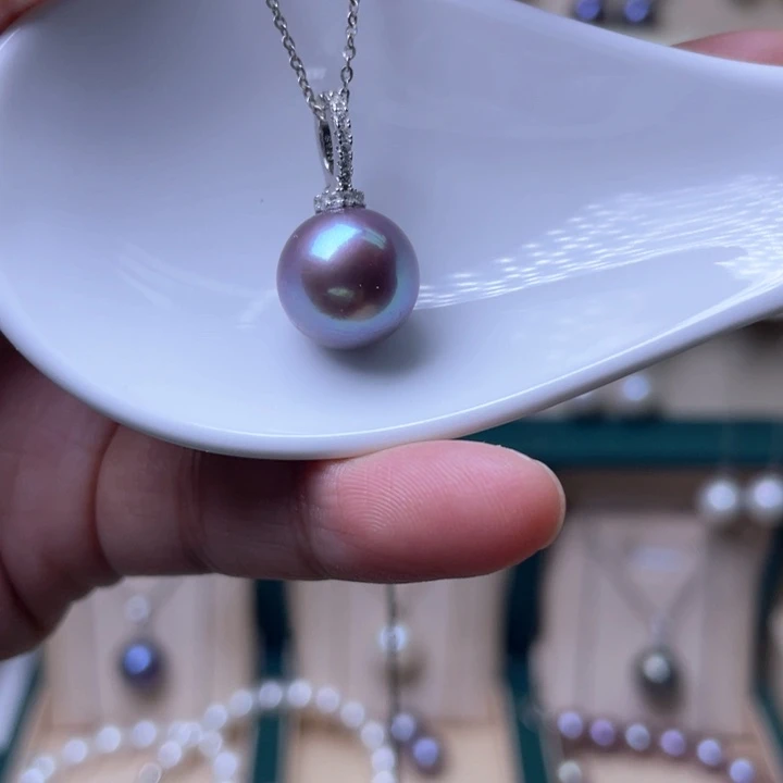 淡水珍珠吊坠银S925镶嵌
