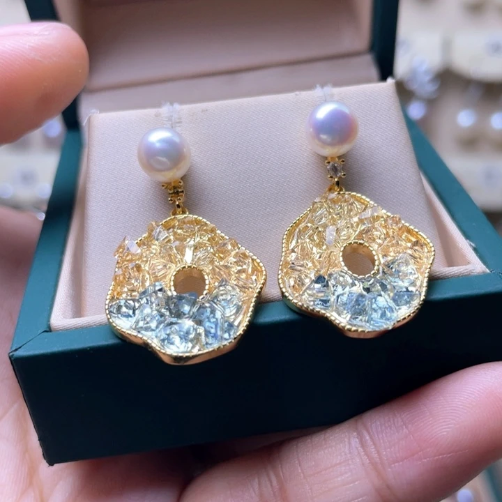 淡水珍珠耳环未镶嵌