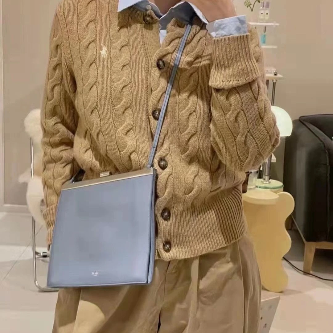 100%纯羊毛开衫外套女士复古麻花刺绣圆领百搭洋气针织毛衣外套