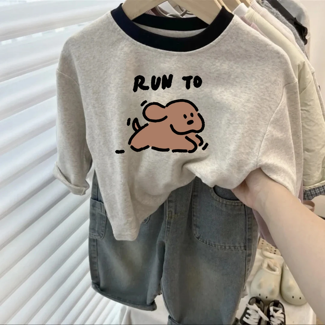 爆款洋气新款纯棉男童长袖t恤春秋装新款儿童宝宝男装秋装上衣T恤