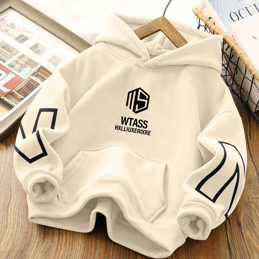 中大童新款男童加绒卫衣一体绒加厚连帽潮款百搭儿童男孩子卫衣帅