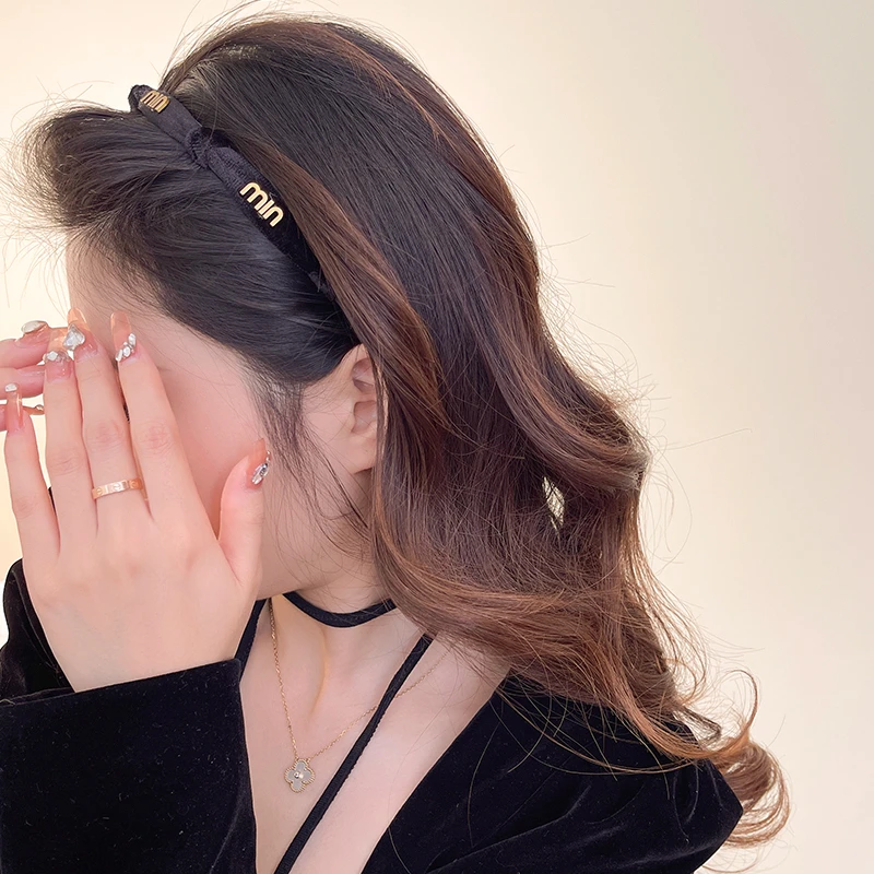 轻奢发箍百搭气质法式简约黑色时尚小香风网红甜美发卡宽边发箍