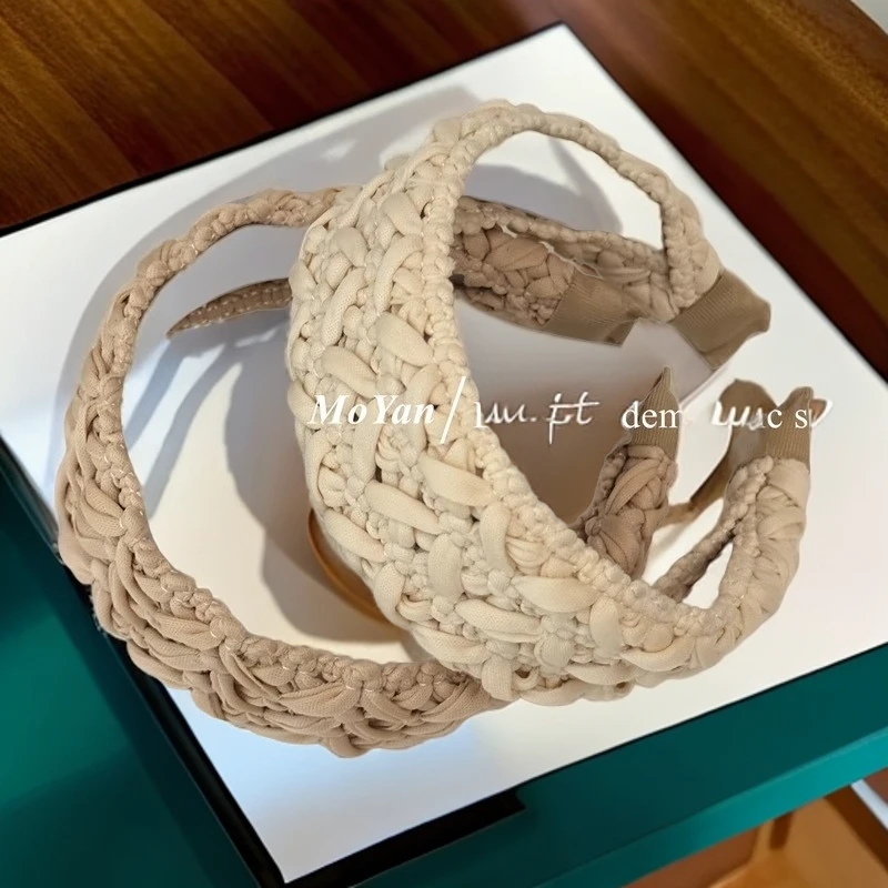 发箍小香风复古法式简约纯色甜美咖色手工气质网红时尚百搭编织