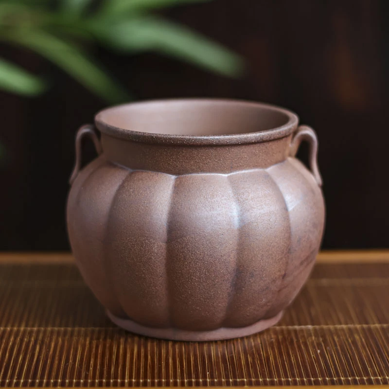 【静姐小院】老岩泥-瓜香瓷影建水（灰念0340）容量550CC口径9CM
