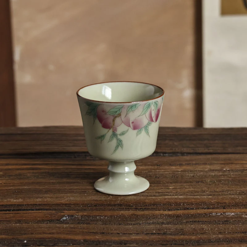 【静姐小院】蟠桃高足杯（J铭道007）