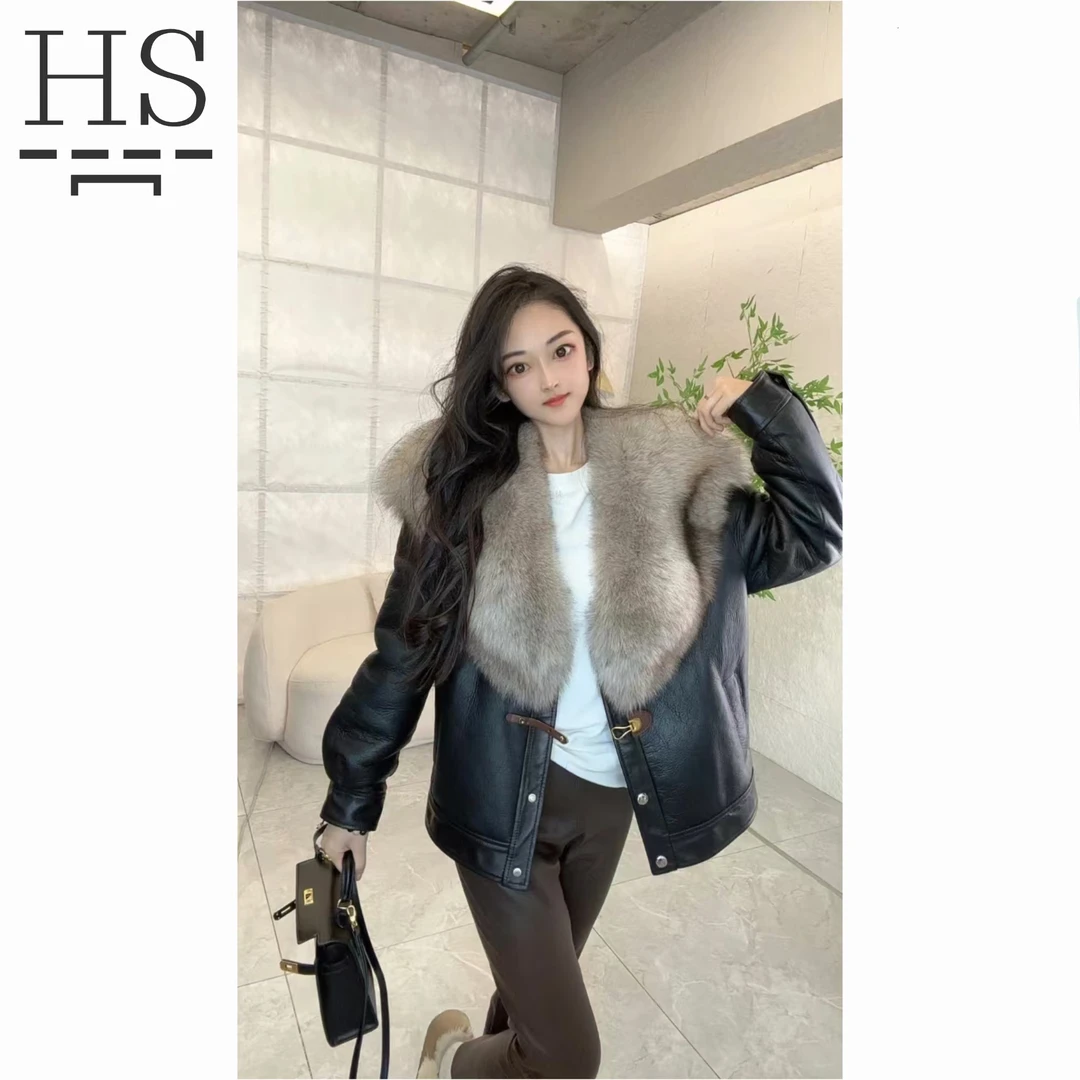 〔HS〕“2333设计师”女洋气真皮皮衣羊毛皮外套冬季