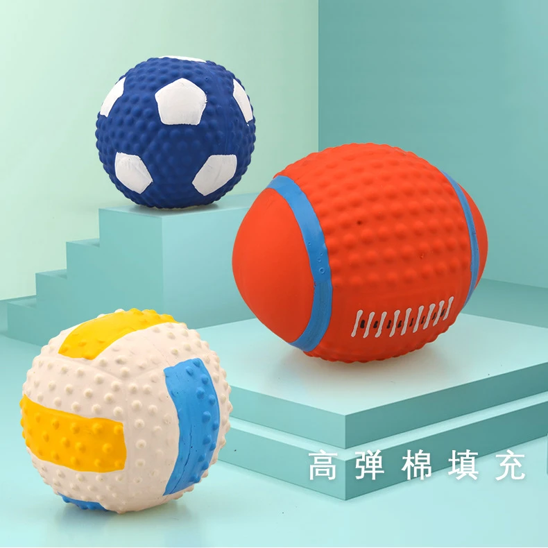 狗狗玩具耐咬橡胶球发声玩具解闷神器狗高弹棉填充乳胶球宠物用品