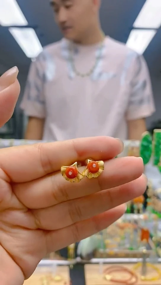 【闪购商品】翡翠耳饰合金100翡翠耳钉