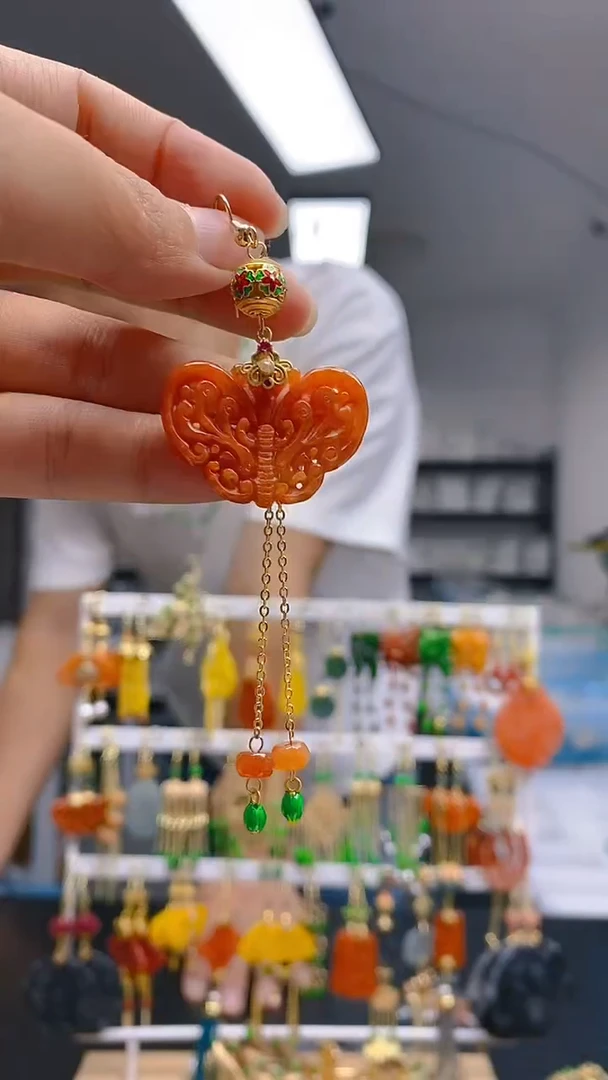 【闪购商品】翡翠耳饰合金135翡翠耳钩