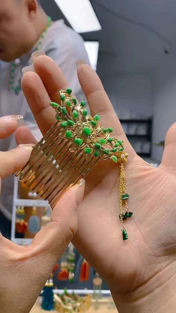 【闪购商品】翡翠耳饰合金0166翡翠发簪