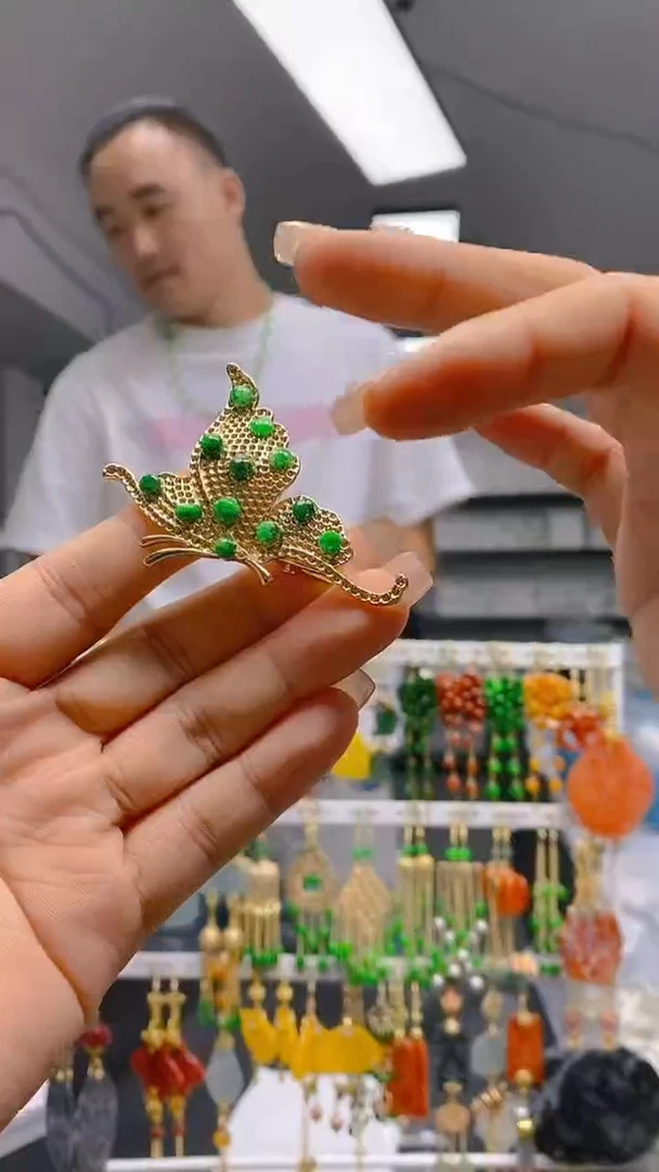 【闪购商品】翡翠耳饰合金0304翡翠发簪
