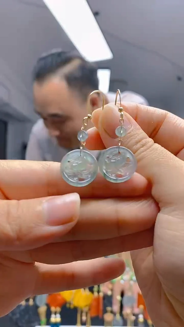 【闪购商品】翡翠耳饰合金222翡翠耳钩