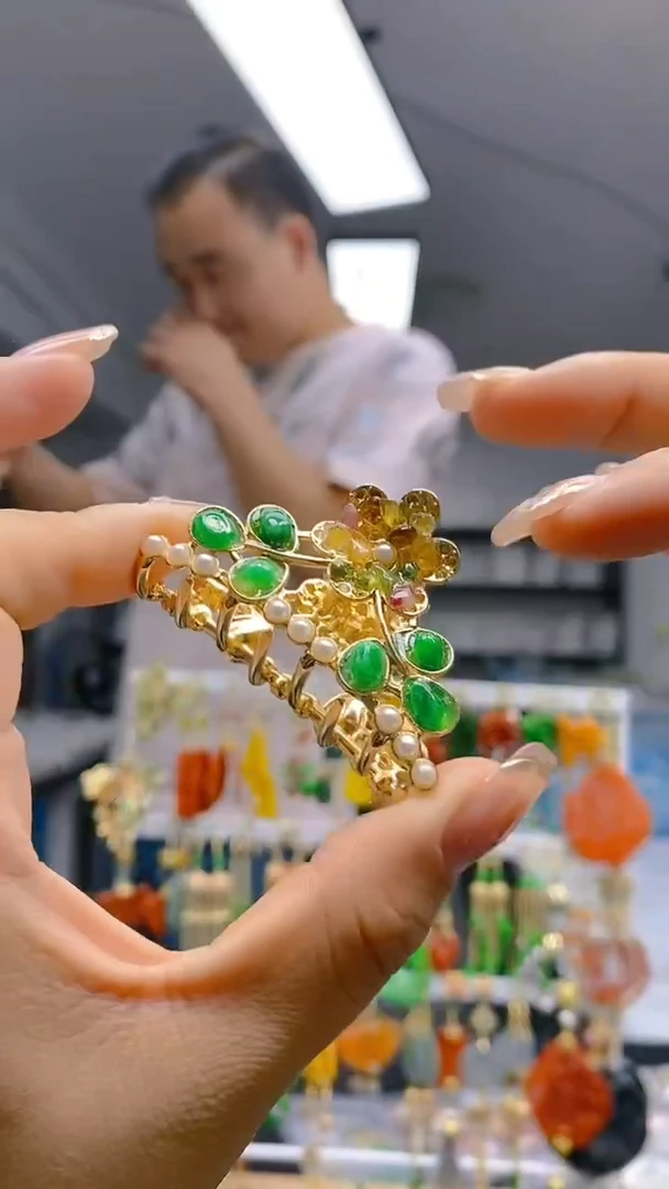 【闪购商品】翡翠耳饰合金099翡翠发簪