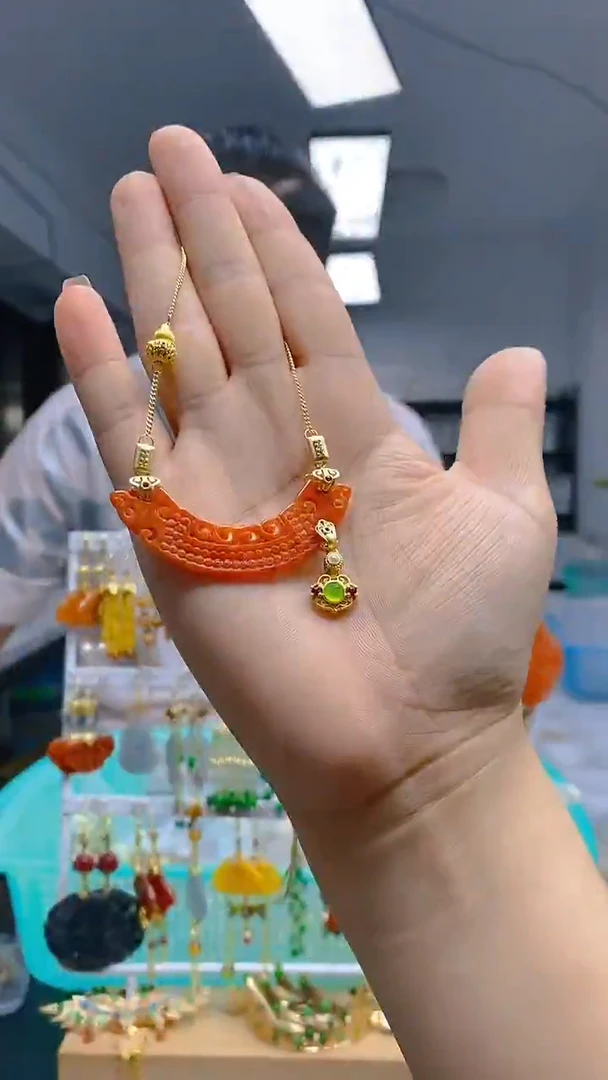 【闪购商品】翡翠耳饰合金0255翡翠锁骨链