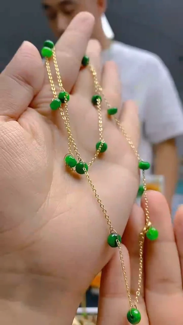 【闪购商品】翡翠耳饰合金303翡翠锁骨链