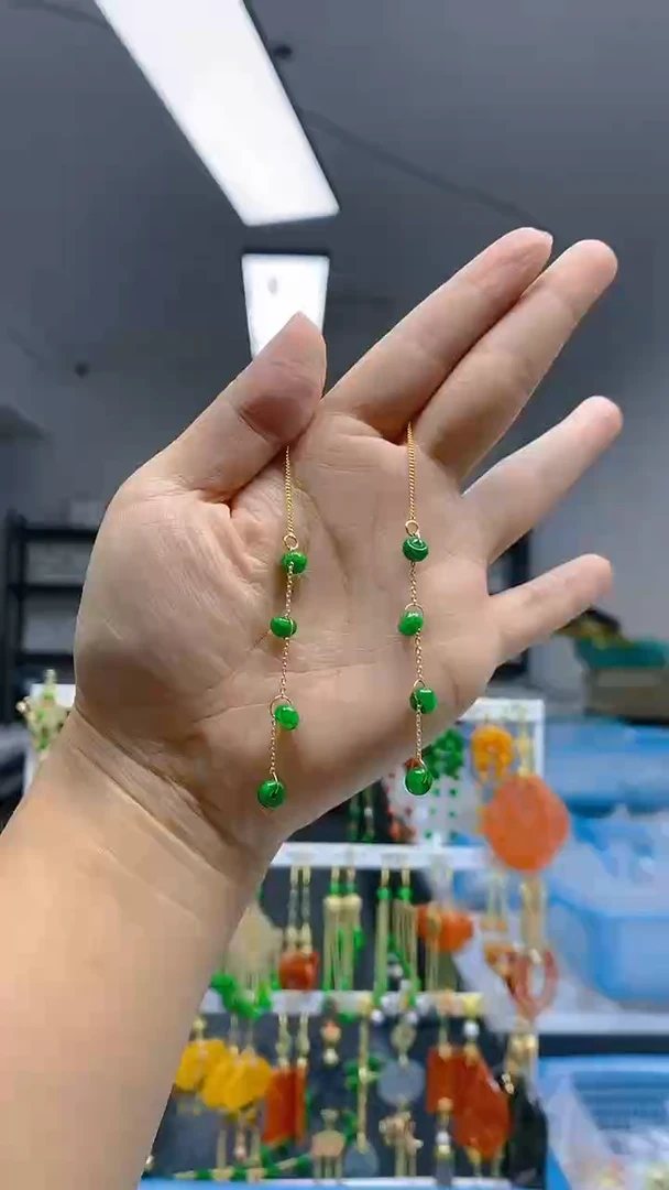【闪购商品】翡翠耳饰合金300翡翠耳线