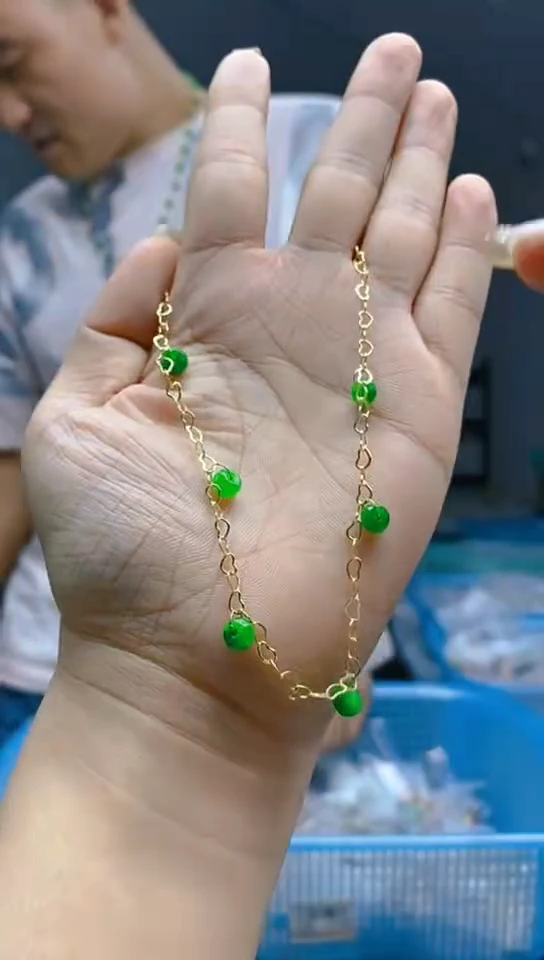 【闪购商品】翡翠耳饰合金0314翡翠脚链