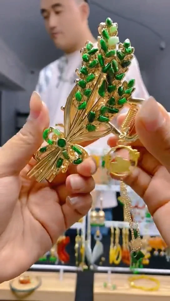 【闪购商品】翡翠耳饰合金300翡翠发簪