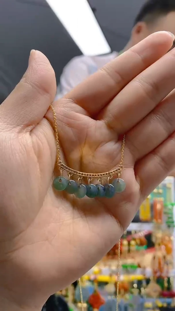 【闪购商品】翡翠耳饰合金73翡翠锁骨链