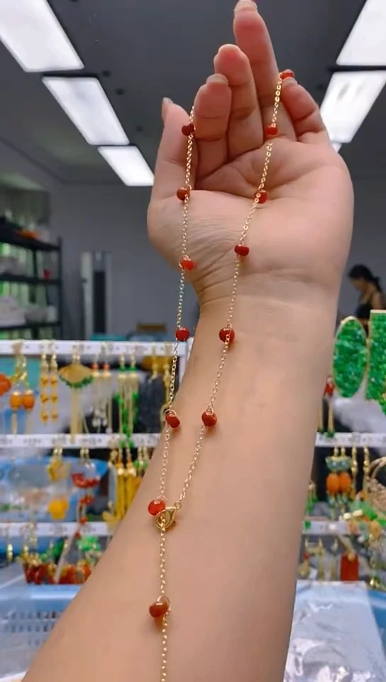 【闪购商品】翡翠耳饰合金406翡翠锁骨链